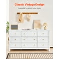 thumbnail image 2 of VEVOR 9 Drawer Dresser, Wooden Chest of Drawers with Sliding and Anti-tip Device, Retro Minimalist Dresser Chest, Closet Storage TV Stand Organizer for Living Room, Hallway, Bedroom, Entryway, White, 2 of 9
