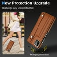 thumbnail image 4 of Nalacover Wallet Case for Samsung Galaxy A22 5G, Business PU Leather Unique Design Wristband Kickstand Credit Card Holder Slots Shockproof Scratch Resistant Phone Case for Samsung Galaxy A22 5G,Brown, 4 of 6
