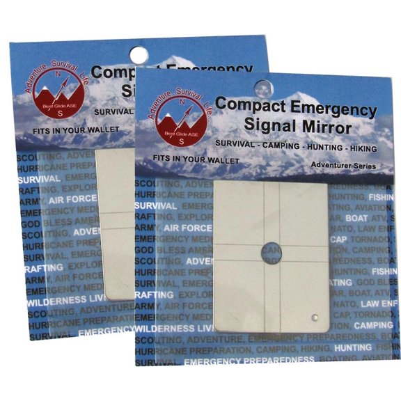 Best Glide ASE Compact Military Grade Stainless Steel Emergency Signal Mirror 2 Pack