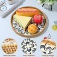 thumbnail image 4 of Pcapzz Round Rattan Tray Decorative Rattan Serving Tray Multipurpose Woven Centerpiece Tray 30x30x3cm Natural Rattan Fruit Plate for Bread Coffee Snacks Fruit Kitchen Living Room, 4 of 6