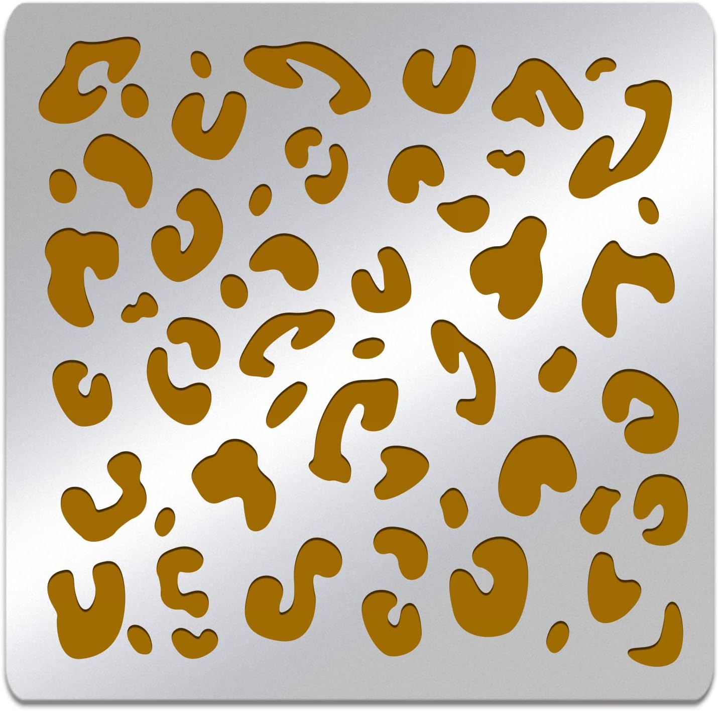 1pc Leopard Print Pattern Stencil inch Stainless Steel Reusable DIY