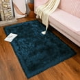 thumbnail image 3 of Junovo Luxury Fluffy Area Rugs Areary Rug for Bedroom Shaggy Rugs Area Carpet for Living Room Bedroom Room,2'x3',Navy Blue, 3 of 7
