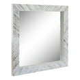 thumbnail image 3 of Stonebriar 20" x 20" Off-White Modern Square Wood Chevron Wall Mirror, 3 of 7