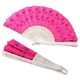 thumbnail image 2 of Abanico de mano plegable de plástico decorado con lentejuelas para mujer (rosa), 2 of 2