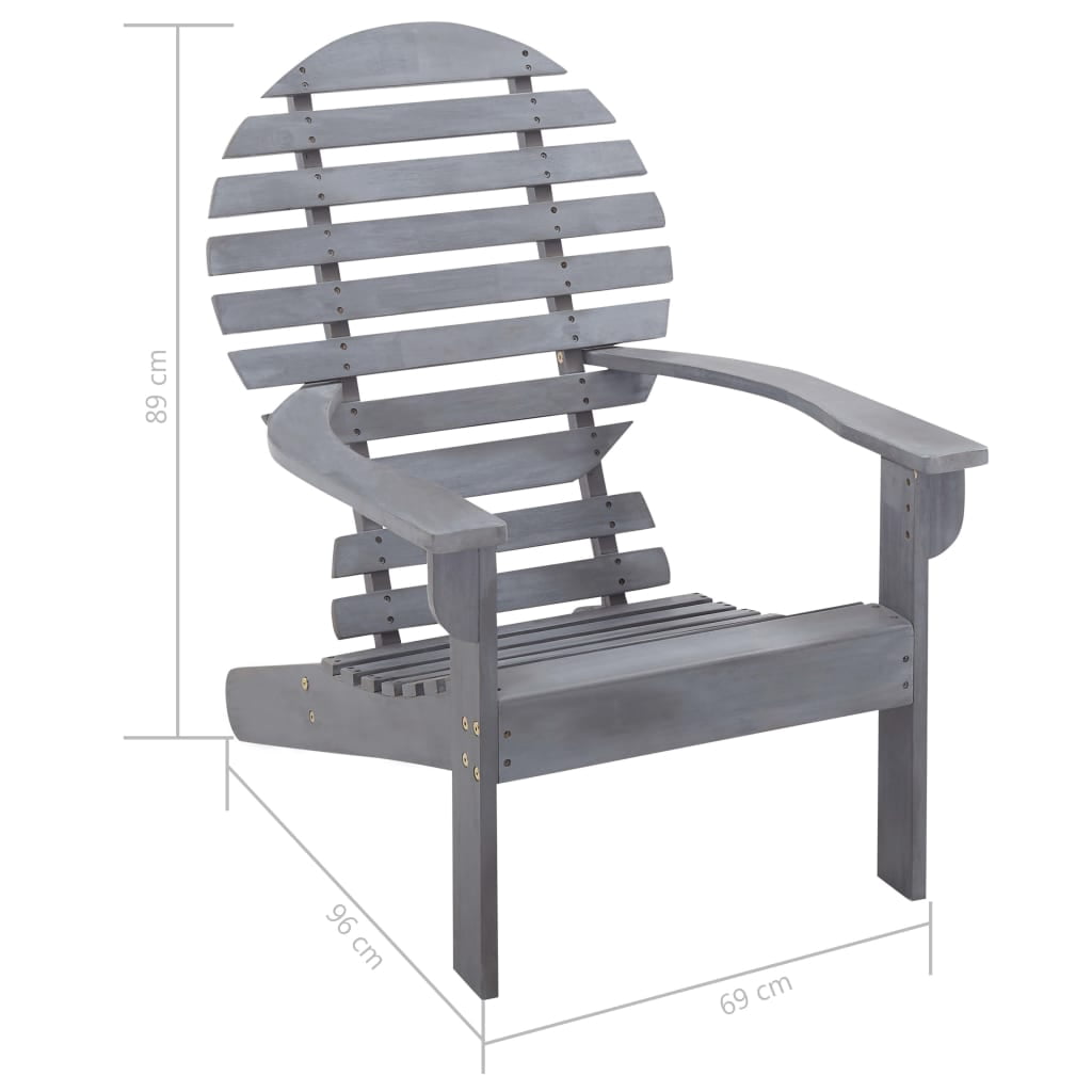 vidaXL Folding Adirondack Chair Lawn Chair for Outdoor Porch Solid Wood Acacia
