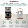 thumbnail image 2 of Haden Heritage 1.7 Liter Electric Kettle & Coffee Maker, Steel & Copper, 2 of 9