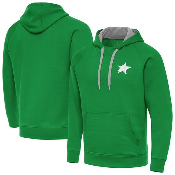 Men's Antigua Kelly Green Dallas Stars St. Patrick's Day Victory Pullover Hoodie