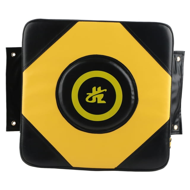 Saco de boxeo de pared de PU con almohadilla de combate de pared para Sanda y Taekwondo, color negro y amarillo.