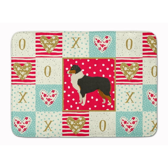 Australian Shepherd Love Machine Washable Memory Foam Mat