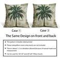 thumbnail image 6 of Tropical Palm Tree Pillow Covers 18x18 Inch Vintage Green Banana Leaf Outdoor Decorative Throw Pillow Covers Set of 2 Rustic Pillowcases Farmhouse Cotton Linen Cushion Covers for Couch Bed Sofa Decor, 6 of 6