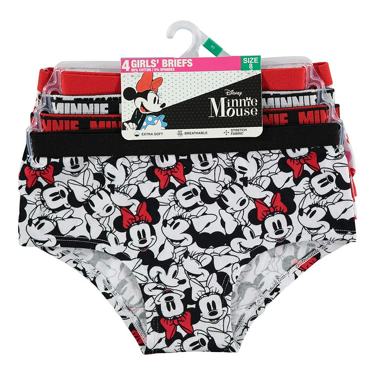Disney Girls' Big Minnie 4pk Supersoft Reactive Print Panties, 10