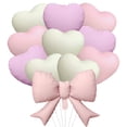 thumbnail image 1 of Set de Globos en Forma de Corazón Kaefsros Rosa, Crema y Morado de Papel Aluminio 10 piezas, 1 of 7