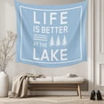 thumbnail image 5 of Blue Tapestry for Bedroom Wall Hanging Tapestry, Mountain Forest Tree Life Is Better at The Lake Ceiling Backdrop Tapestries Poster Blanket Wall Decor for Teens Room Living Room Dorm 59" x 79", 5 of 8