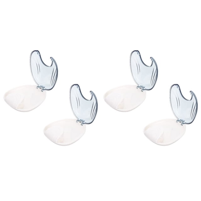 Plastic Containers pcs Shell To- Cup Small Retainer Containers Bath Portable Aligner Office Brush For Fake Holder Press- Braces Professional Dental Plastic Teeth Shape Travel Container