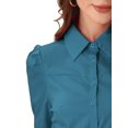 thumbnail image 5 of INSPIRE CHIC Leotard Shirt for Women's Collared Business Casual Button Down Long Sleeves Bodysuit Top S Lake Blue, 5 of 6