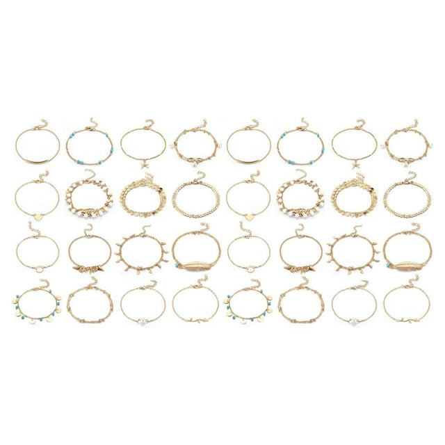 serony 12 Pieces Ankle Bracelets Creative Colour-fast Durable Comfortable Ankles Chains Exquisite Chic Girls Anklets for Dress Decor Type 4 Type 6 2Set