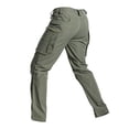 thumbnail image 4 of Men's Tactical Cargo Pants Ripstop Water Resistant Fabric Multi Pocket Zipper Side Pockets Outdoor Hiking Work Pants,Green,XXL, 4 of 7