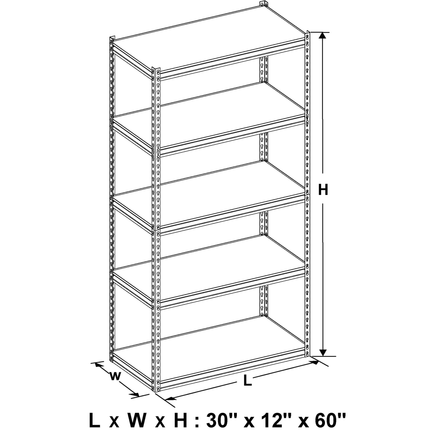 King's Rack Pink 5-Tier Metal Boltless Storage Shelving