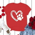 thumbnail image 4 of WREESH Womens Fashion T-Shirts Valentine's Day Causal Round Neck Heart Printing Blouse Short Sleeve T-Shirt Summer Tops Pullover Red, 4 of 5