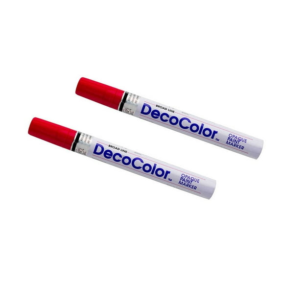 Marvy Uchida Broad Line Opaque Paint Markers, Red, 2/Pack