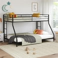 thumbnail image 3 of Mainstays Small Space Junior Twin over Full Low Profile Metal Bunk Bed, Black, 3 of 16