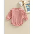 thumbnail image 4 of ZAXARRA Barboteuse de Printemps pour Bébés Filles Garçons Manches Longues Col Rond Imprimé Lettre BABE Combinaison Décontractée, 4 of 8