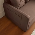 thumbnail image 5 of 45" Twin Pull Out Sofa Bed, 3-in-1 Convertible Sleeper Sofa with Side Storage and 2 Pillows,Multi-Functional Linen Loveseat Bed for Living Room,Bedroom,Apartment,Office,Brown, 5 of 9