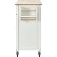 thumbnail image 4 of Kitchen Cart with 2 Drawers and 2 Cabinets, 54.3" Large Kitchen Cart with 4 Doors and Locking Wheels, Buffet Table Cupboard with Spice Rack and Towel Rack for Dining Room Kitchen, White, 4 of 7