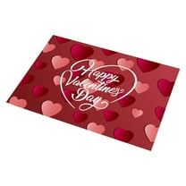 Valentines Day Heart Decor Absorbent Door Mat for Kitchen Entrance Bedroom Floor Mat Non Slip Carpet Doormat Water Absorbing Welcome Mat Home Decor Floor Mat
