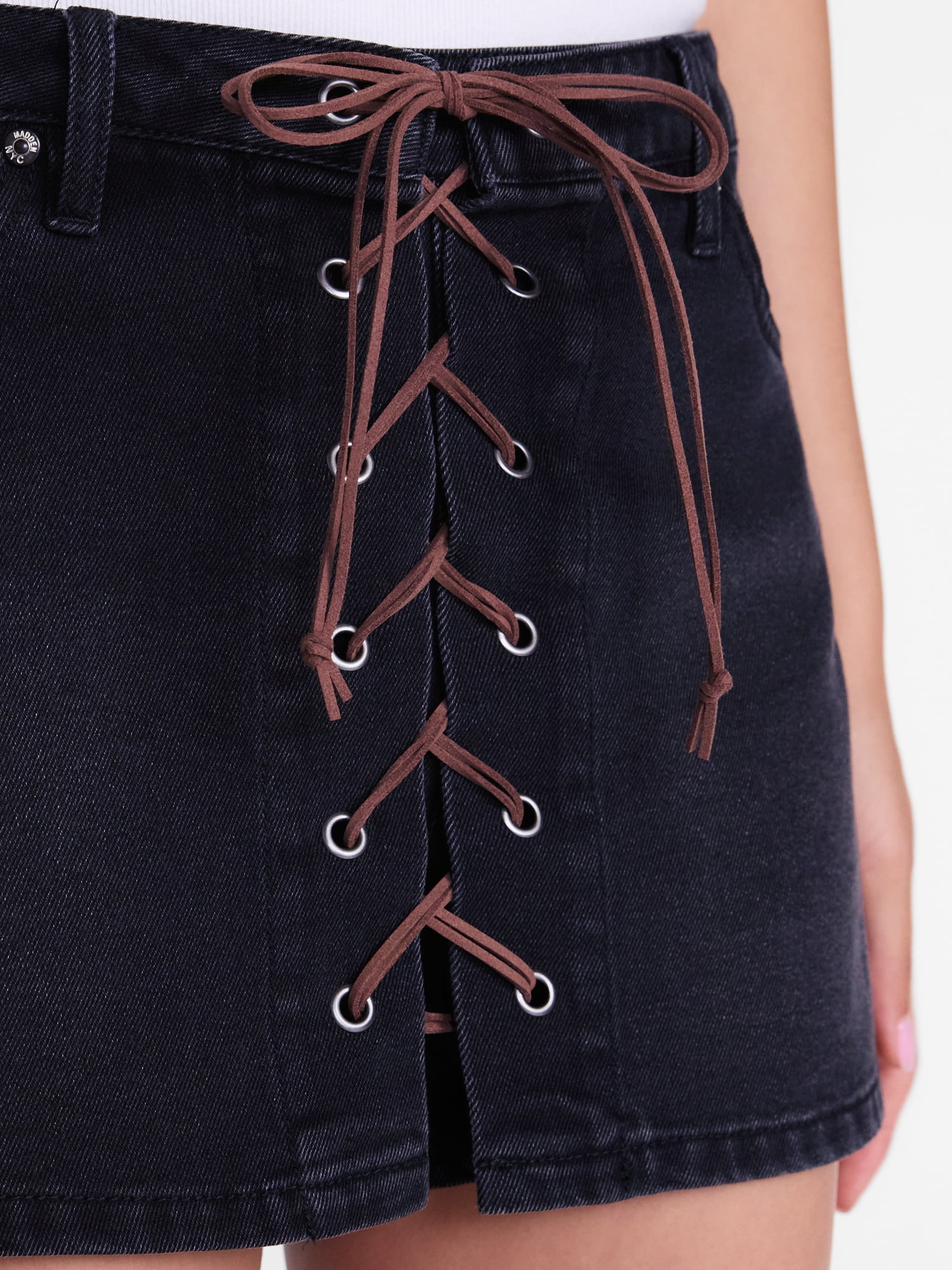 Madden NYC Women’s Lace Up Denim Mini Skort, Sizes XXS-XXL