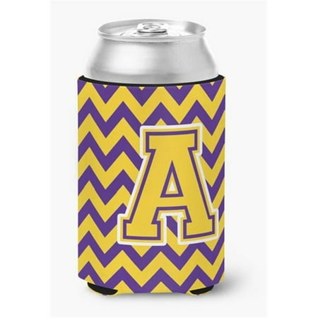 

Letter A Chevron Purple & Gold Can or Bottle Hugger 0.25 x 4 x 5.5 in.