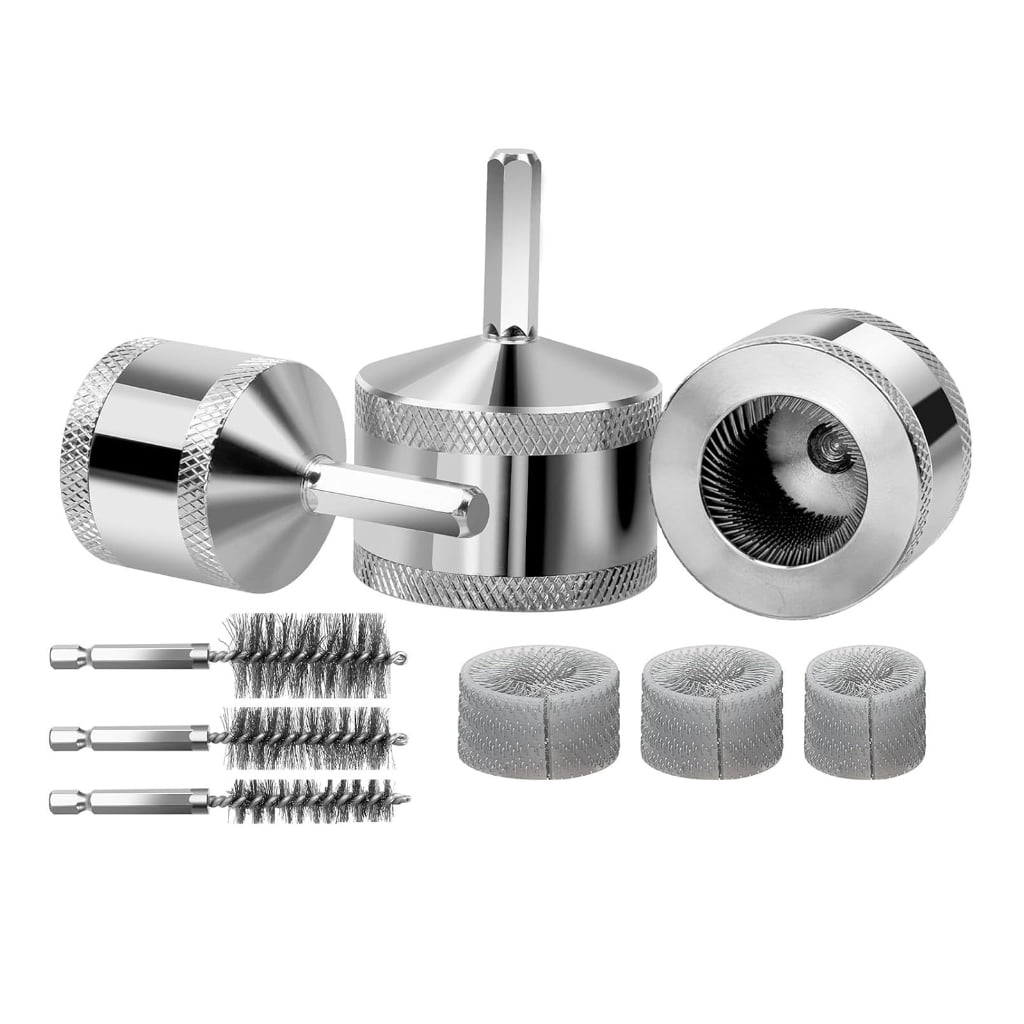 3 Piece Copper Pipe Cleaner Set Replaceable Head HVAC Systems for Various Metal Pipes