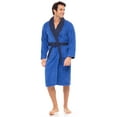 thumbnail image 2 of Men’s 100% Terry Toweling Cotton Bathrobe Dressing Gown Robe Two Tone BlueNavy, 2 of 2