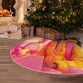 thumbnail image 5 of Daiia Digital Nomad Pink Landscape Drawing Merry Christmas Tree Skirt , Xmas Large Lace-up Tree Skirt, Santa Snowflakes Rustic Home Decorations New Year Party Farmhouse Decor-30", 5 of 6