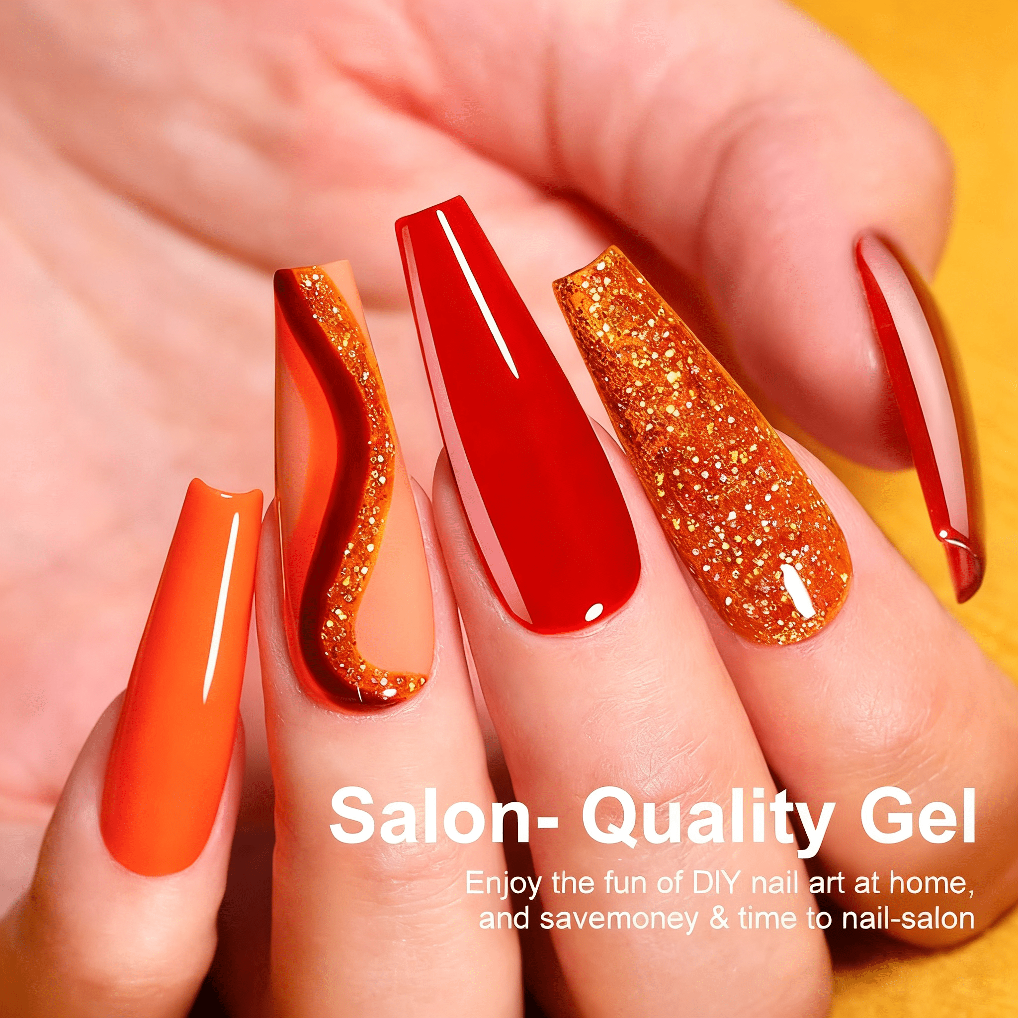 6Pcs Gel Polish Set, 6 Vibrant Colors UV Gel Nail Polish Red Blue Green Christmas Gift for Women Girls