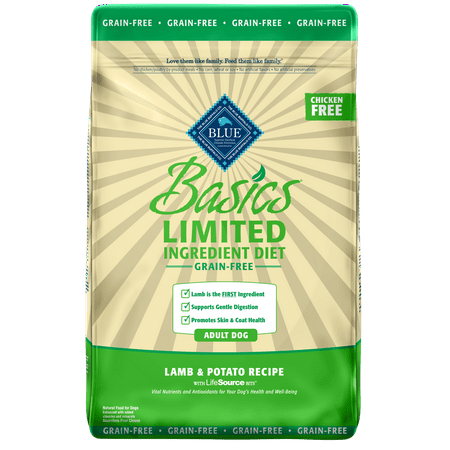 Blue Buffalo Basics Limited Ingredient Diet, Grain Free Natural Adult Dry Dog Food, Lamb & Potato,