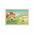 thumbnail image 1 of Mushroom Wall Art with Frame, Mushroom Fantasy House Steppingstone Farm Field After the Rain Outdoor, Printed Fabric Poster for Bathroom Living Room, 35" x 23", Multicolor, by Ambesonne, 1 of 2