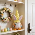thumbnail image 4 of Beautynvta Easter Plush Toy, Cute Gnome Doll with Rabbit Ears, Soft Standing Gnome Faceless Doll Holding Carrot, for Spring Table Ornament Home Decor, Yellow, 4 of 7