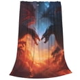 thumbnail image 2 of Fotbe Red And Blue Fire Cloud Dragon Manta de Franela Acolchonada con Estampado, Súper Suave y Esponjosa, Extra Grande para Sofá, Cama, Uso Todo el Año-80"x60", 2 of 7