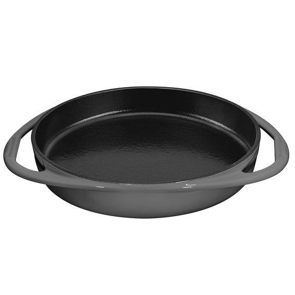 Bruntmor Pre-Seasoned Cast Iron Round Bakeware Pan Tarte Tatin Dish Pan Gray