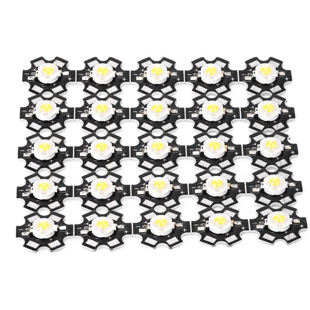 VIFERR 25pcs COB Lumière Perle 3.2-3.4V Haute Lumière Intégrée Puce Source de Lumière LED Perle Projecteur Ampoule pour l'Éclairage de la Circulation Éclairage de Paysage, Lumière Publicitaire (3000-3200k-Chaud)