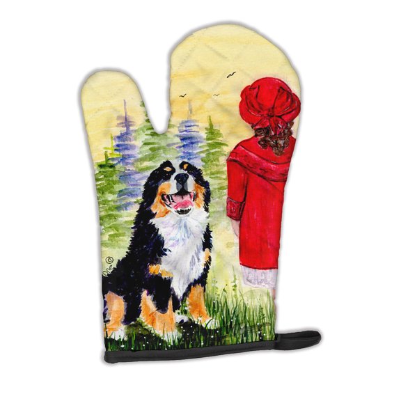 Little Girl with her Bernese Mountain Dog Oven Mitt