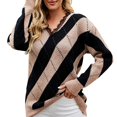 thumbnail image 3 of Vedolay Sweaters Women's Crewneck Cropped Sweater Long Sleeve Ribbed Knit Pullover Tops,Khaki M, 3 of 5