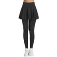 thumbnail image 2 of Womens Yoga Pants Slim Fit High Waist Pleated Skirt Pants with Pockets Workout Sport Women's Yoga Leggings Black L, 2 of 5