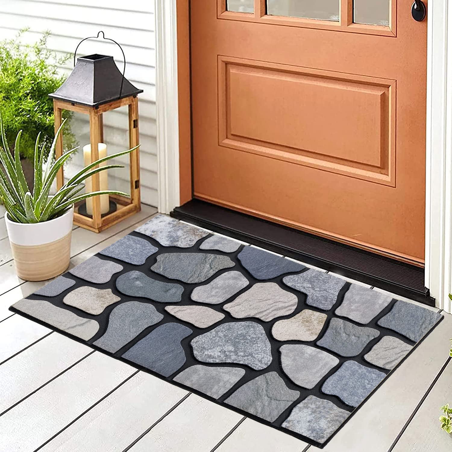 Homgreen Door Mat Home Welcome Mats Outdoor and Indoor, Heavy-Duty  Low-Profile Non-Slip Durable Front Welcome Mat Doormat for Home Entrance, Outside  Entry, Yard, Floor, Patio (30''x17.5'', Black) 