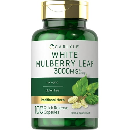 Mulberry Leaf Extract Supplement for Men and Women | 3000mg | 100 Capsules | by Carlyle