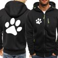 thumbnail image 2 of Sudadera con estampado de pata de perro de dibujos animados kawaii para hombre, sudadera con cremallera de moda de otoño, ropa deportiva informal de hip hop, sudadera con cremallera, abrigo de inviern, 2 of 4