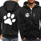 thumbnail image 2 of Sudadera con estampado de pata de perro de dibujos animados kawaii para hombre, sudadera con cremallera de moda de otoño, ropa deportiva informal de hip hop, sudadera con cremallera, abrigo de inviern, 2 of 4