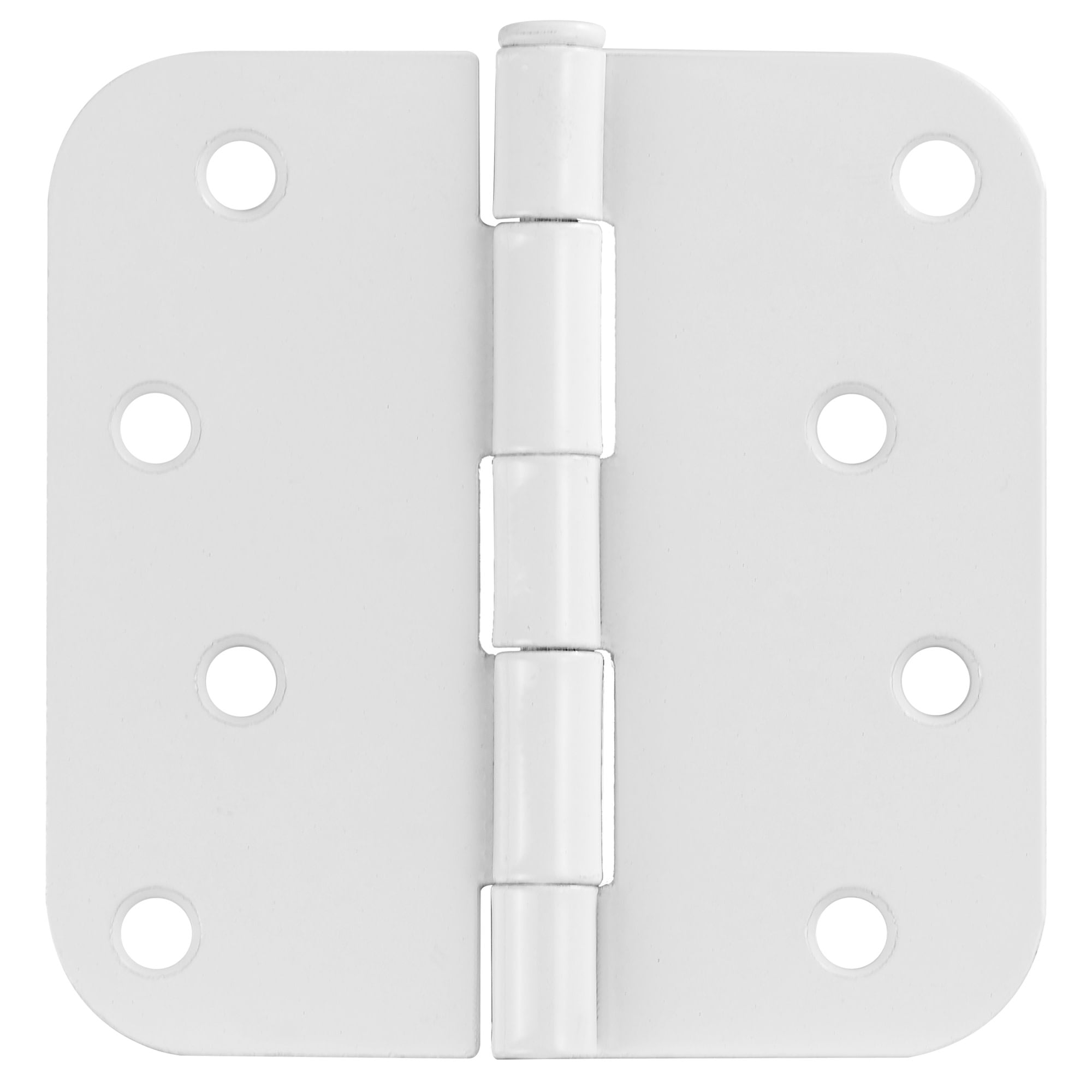White Steel Plain Bearing Door Hinge with Removable Pin, 4 x 4 in. 5/8 in. Radius, 3-Pack