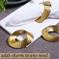 thumbnail image 2 of Set of 12 Handcrafted Napkin Rings - Aluminum Round Napkin Holders for Dining Table Décor (Metallic Gold), 2 of 7
